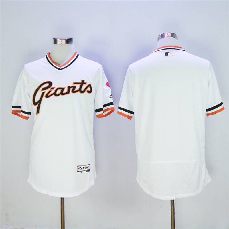 San Francisco Giants Blank White Throwback Flexbase Stitched Jersey - Zenithce