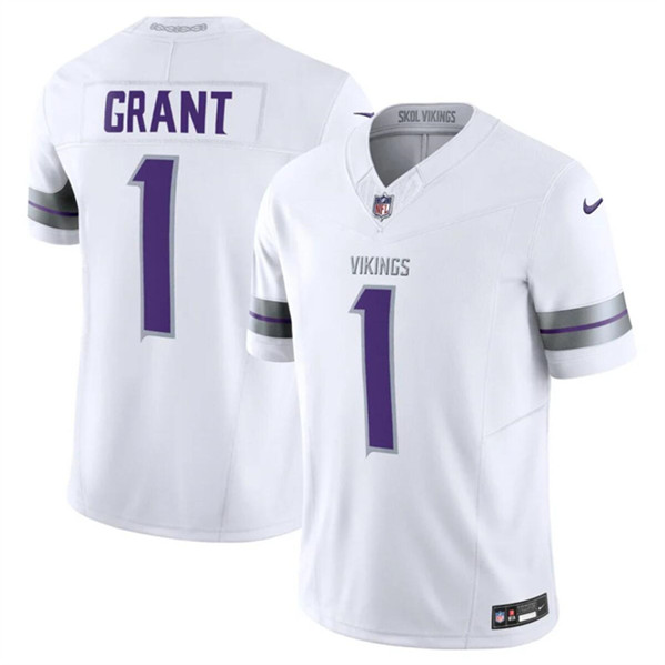 Minnesota Vikings #1 Bud Grant White F.U.S.E. Winter Warrior Limited Stitched Jersey - Zenithce