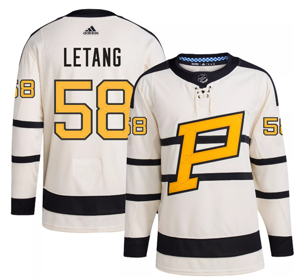Pittsburgh Penguins #58 Kris Letang Cream 2023 Winter Classic Stitched Jersey - Zenithce