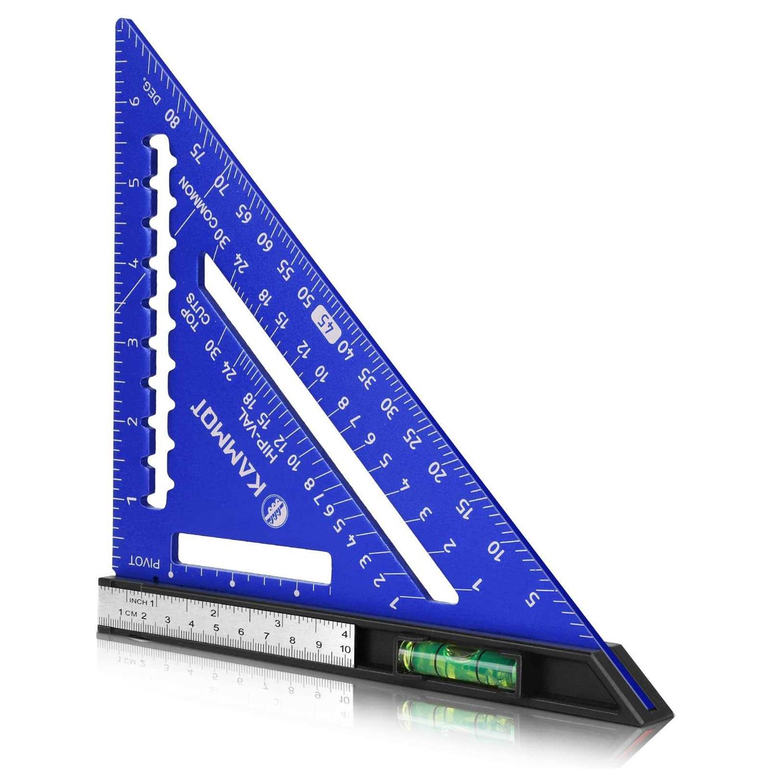 KAMMQI Rafter Square with Level Carpenter Squares Triangle Square 7 Inch Square Aluminum Layout Tools Woodworking - Zenithce