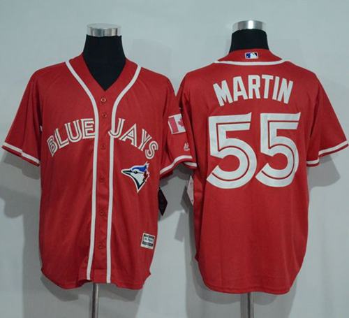 Blue Jays #55 Russell Martin Red New Cool Base Canada Day Stitched Jersey - Zenithce