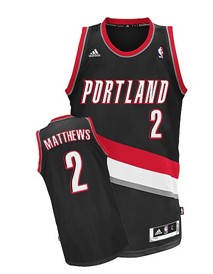 Portland Trail Blazers #2 Wesley Matthews Black Swingman Jersey - Zenithce