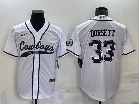 Dallas Cowboys #33 Tony Dorsett White Cool Base Stitched Baseball Jersey - Zenithce