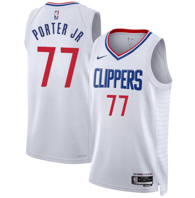Los Angeles Clippers #77 Kevin Porter Jr White Association Edition Stitched Jersey - Zenithce