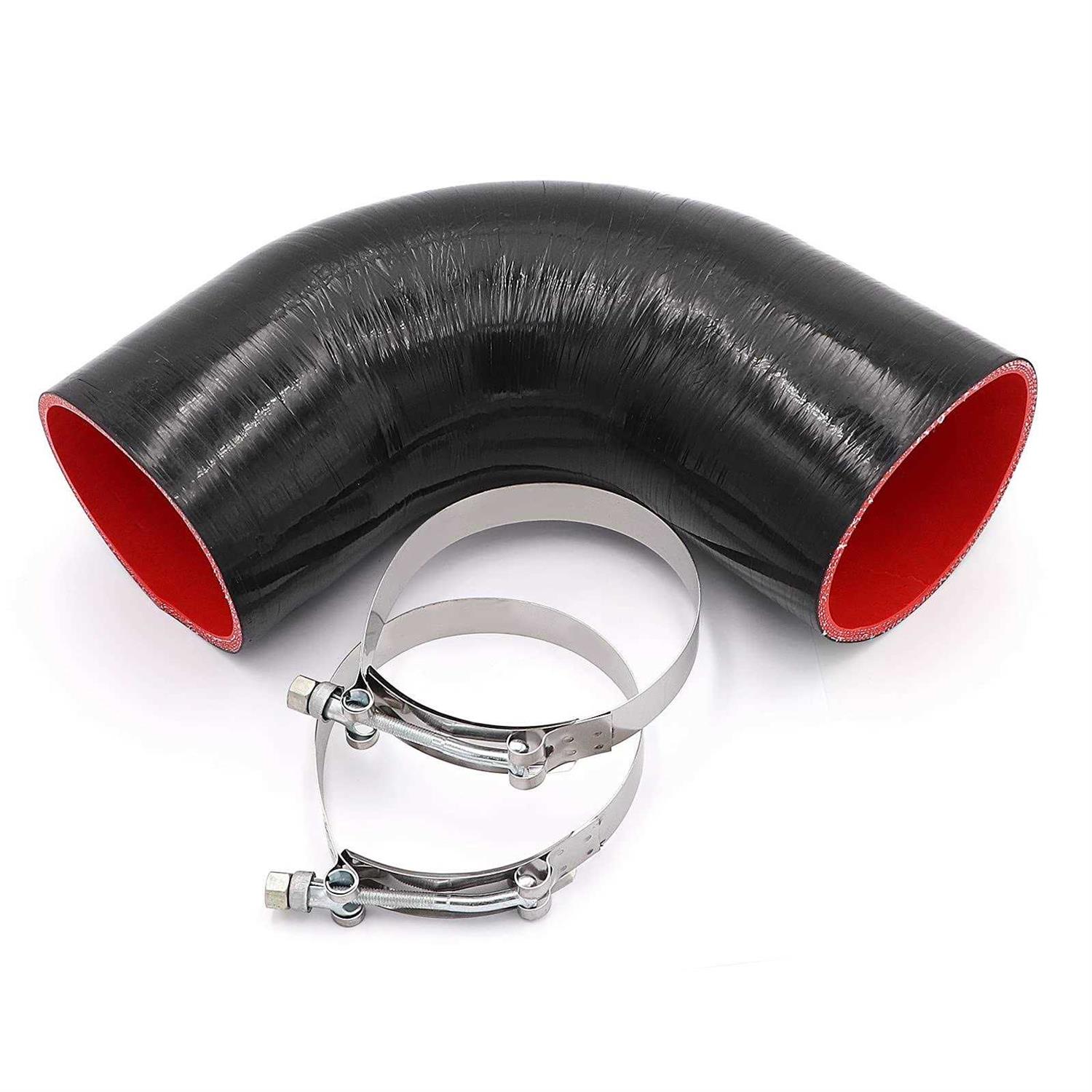 TuoLauthon 4-Ply 90 Degree Elbow Coupler Silicone Hose Length 102mm Thickness 5mm with 2 T-Bolt - Zenithce