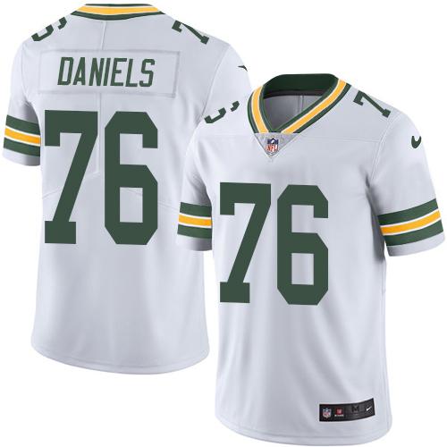Packers #76 Mike Daniels White Stitched Limited Rush Nike Jersey - Zenithce