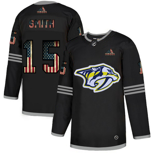 Nashville Predators #15 Craig Smith Grey USA Flag Stitched Jersey - Zenithce