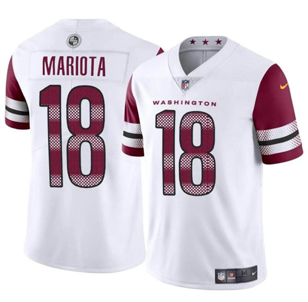 Washington Commanders #18 Marcus Mariota White 2024 Vapor Limited Stitched Jersey - Zenithce