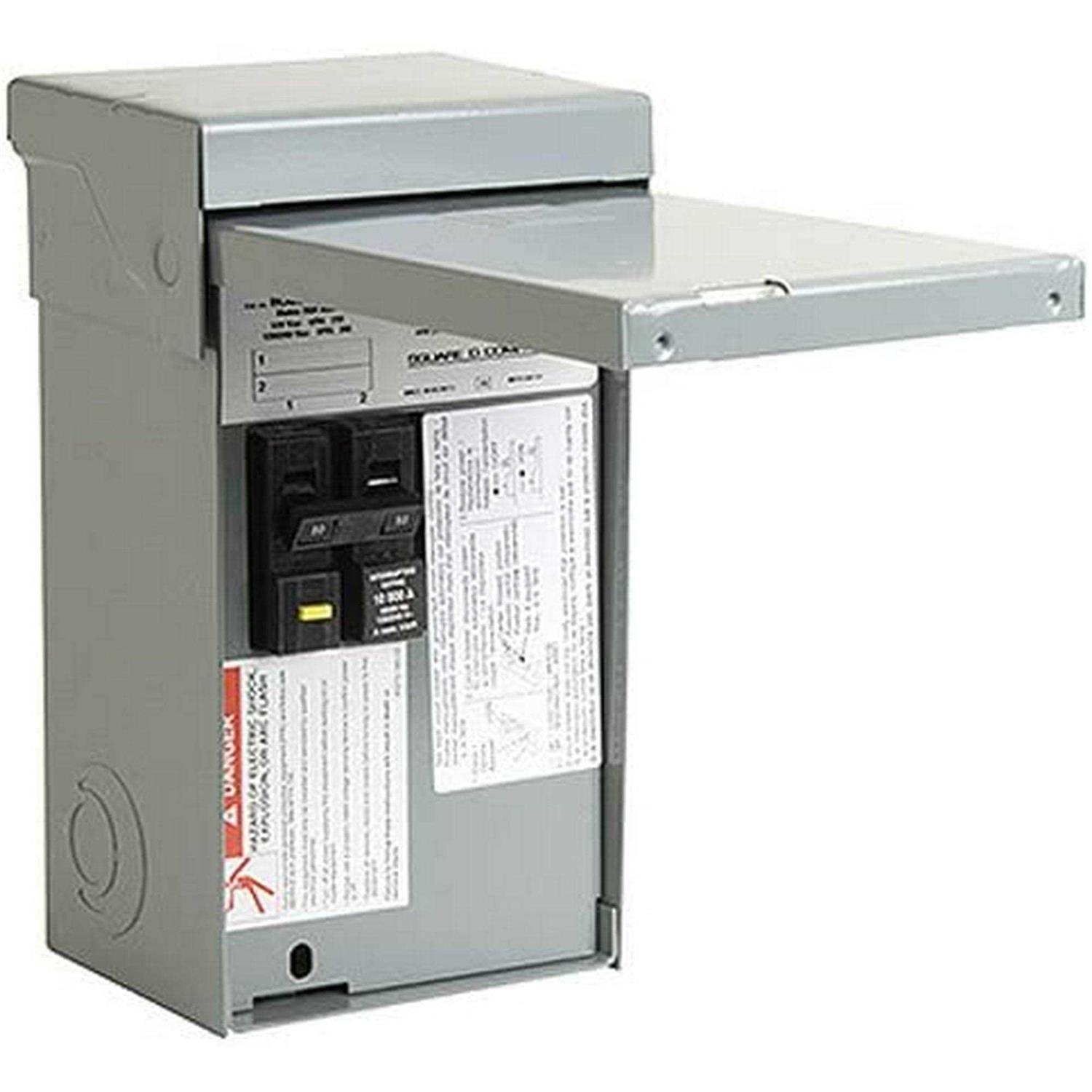 Square D by Schneider Electric Sc816f200ps Homeline 200 Amp 8-Space 16-Circuit Outdoor Surface Mount Solar-Ready Combination Meter Socket and Main - Zenithce