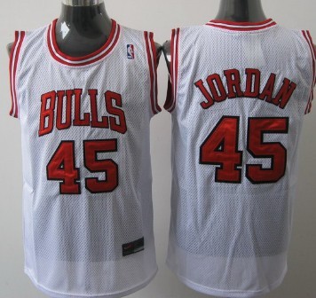 Chicago Bulls #45 Michael Jordan White Swingman Jersey - Zenithce