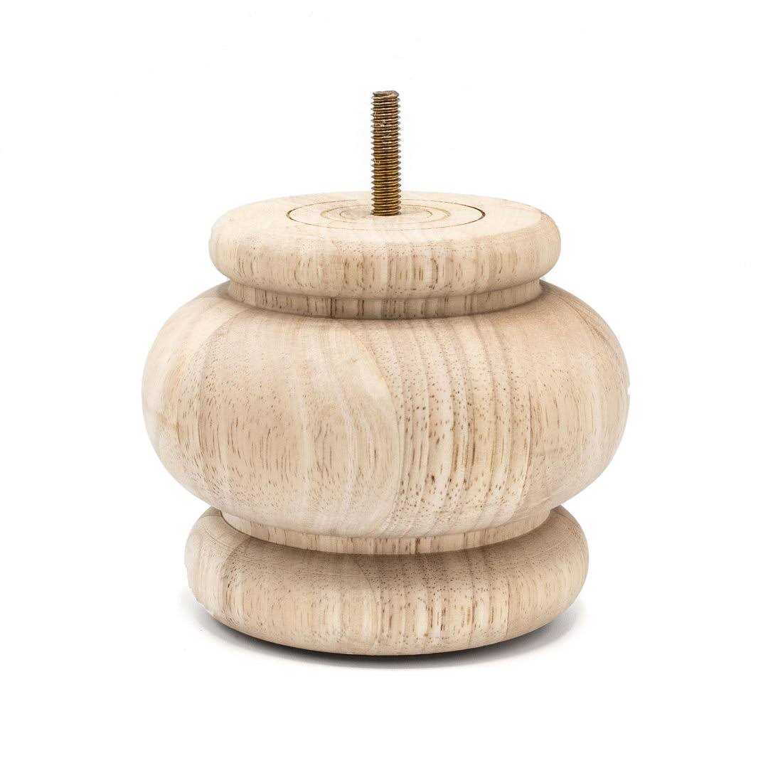 Outwater Unfinished Solid Hardwood Round Bun Foot - Zenithce
