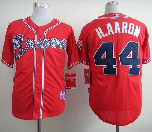 Braves #44 Hank Aaron Red Cool Base Stitched Jersey - Zenithce