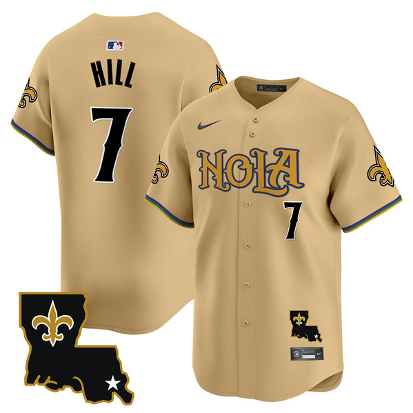 New Orleans Saints #7 Taysom Hill Gold Cool Base Stitched Jersey - Zenithce