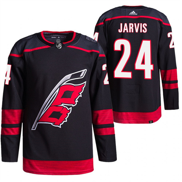 Carolina Hurricanes #24 Seth Jarvis Black Stitched Jersey - Zenithce