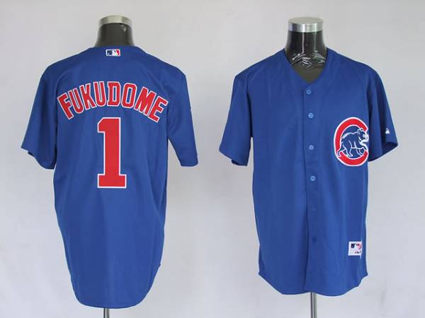 Cubs #1 Kosuke Fukudome Stitched Blue Jersey - Zenithce