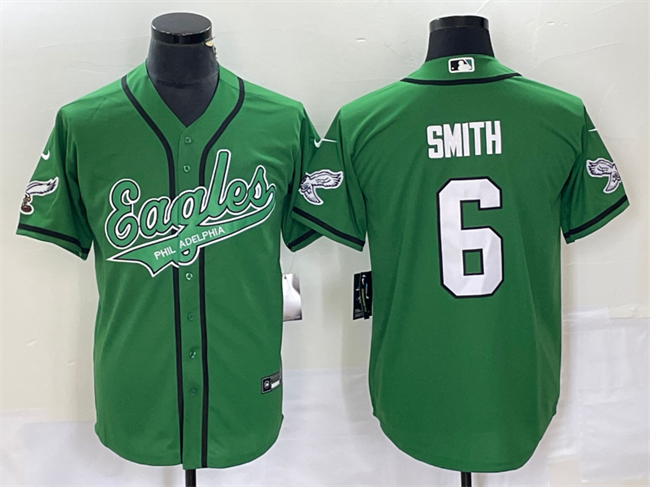 Philadelphia Eagles #6 DeVonta Smith Green Cool Base Stitched Jersey - Zenithce