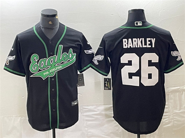 Philadelphia Eagles #26 Saquon Barkley Black Cool Base Stitched Jersey - Zenithce