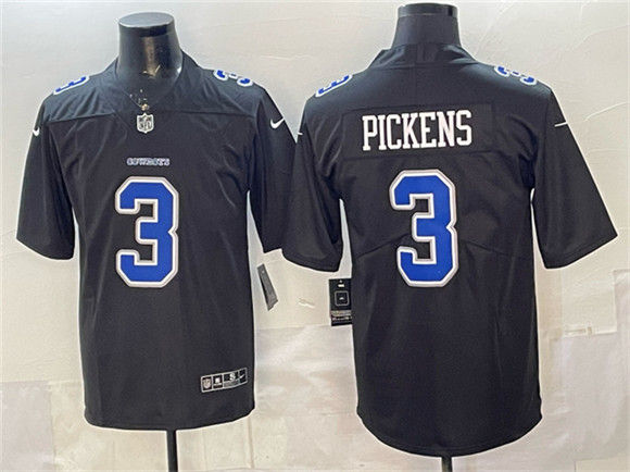 Dallas Cowboys #3 George pickens Black Fashion Vapor Untouchable Limited Stitched Jersey - Zenithce