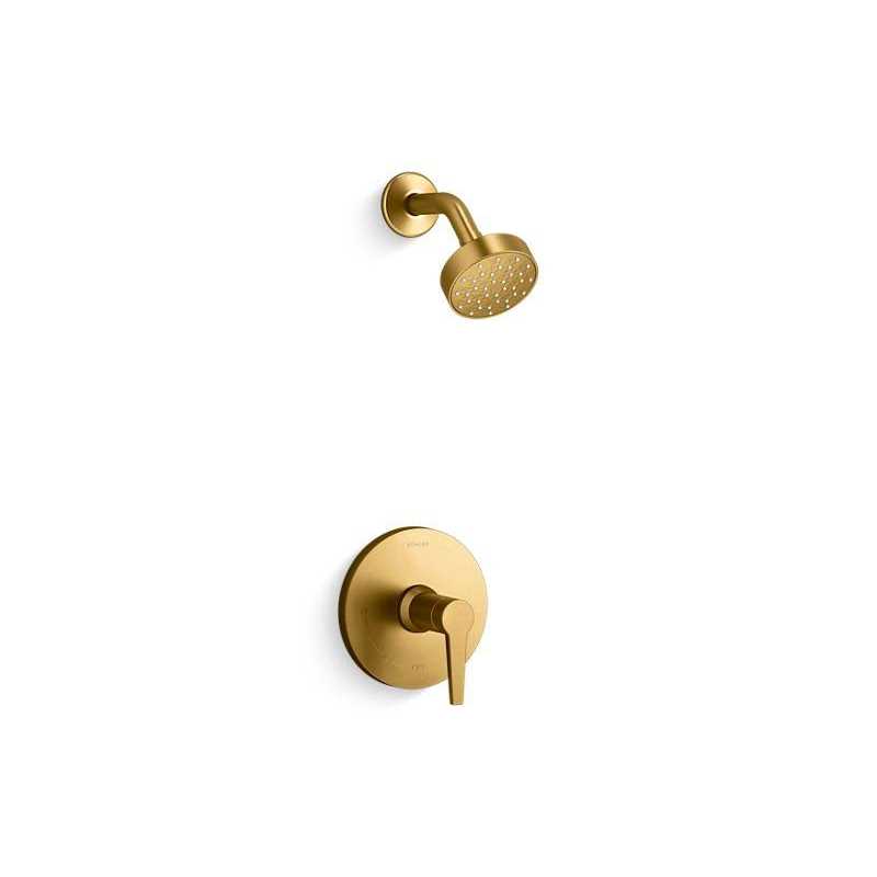 Kohler K-TS97074-4G Pitch Rite-Temp bath and shower trim with 1.75 gpm showerhead K-TS97074-4G-2MB - Zenithce