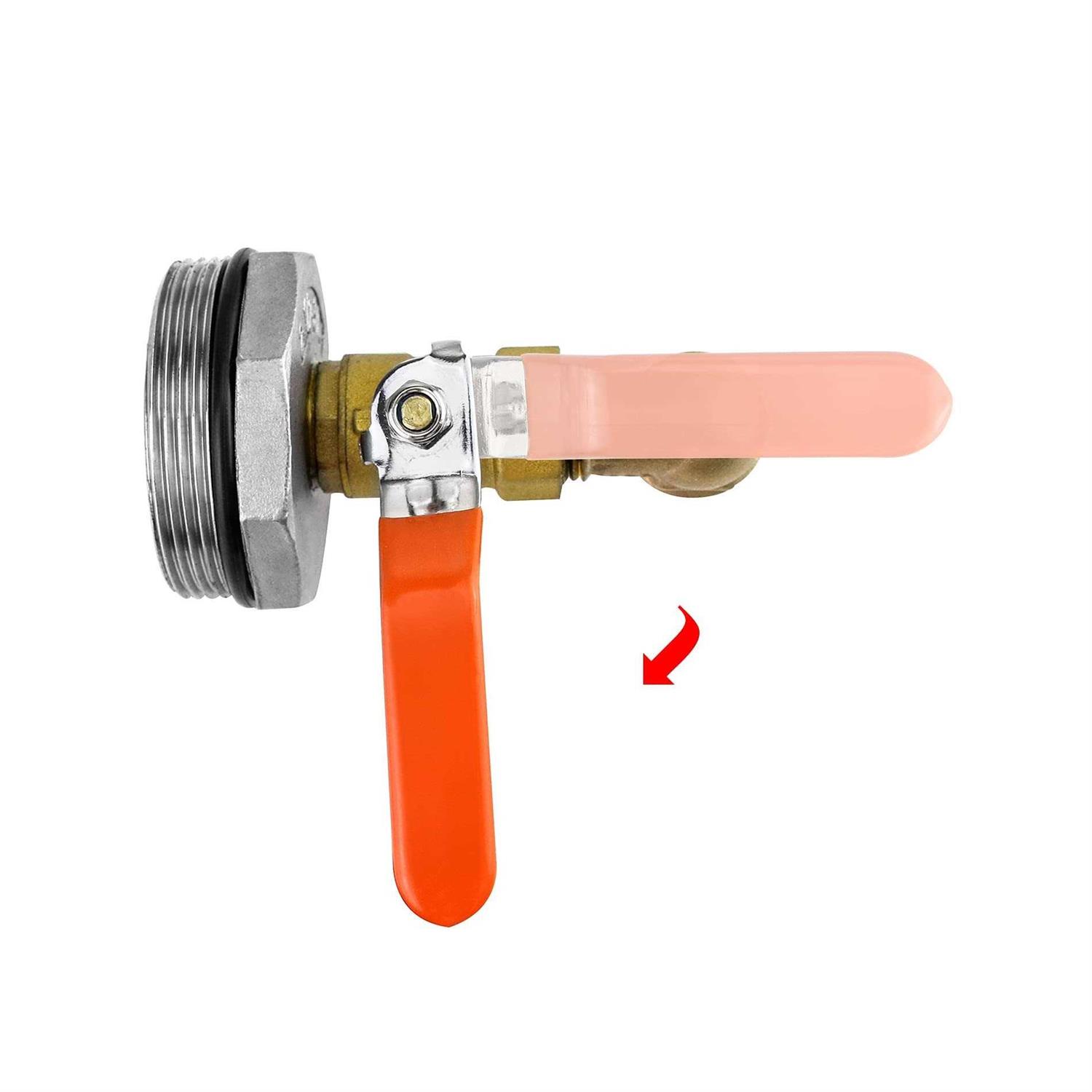 QWORK 2 Drum Faucet Brass Barrel Faucet with EPDM Gasket for 55 Gallon Drum - Zenithce