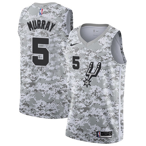 San Antonio Spurs #5 Dejounte Murray White Camo Swingman Earned Edition Jersey - Zenithce