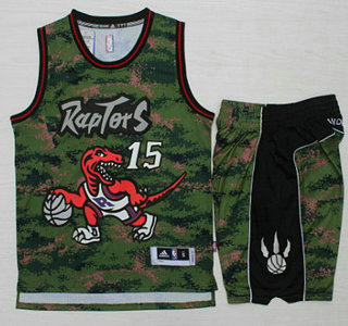 Toronto Raptors #15 Vince Carter Revolution 30 Swingman New Camo Jersey With Shorts - Zenithce