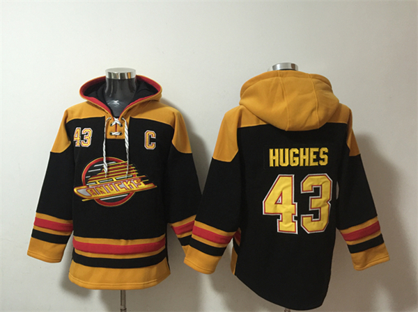 Vancouver Canucks #43 Quinn Hughes Green Ageless Must-Have Lace-Up Pullover Hoodie - Zenithce