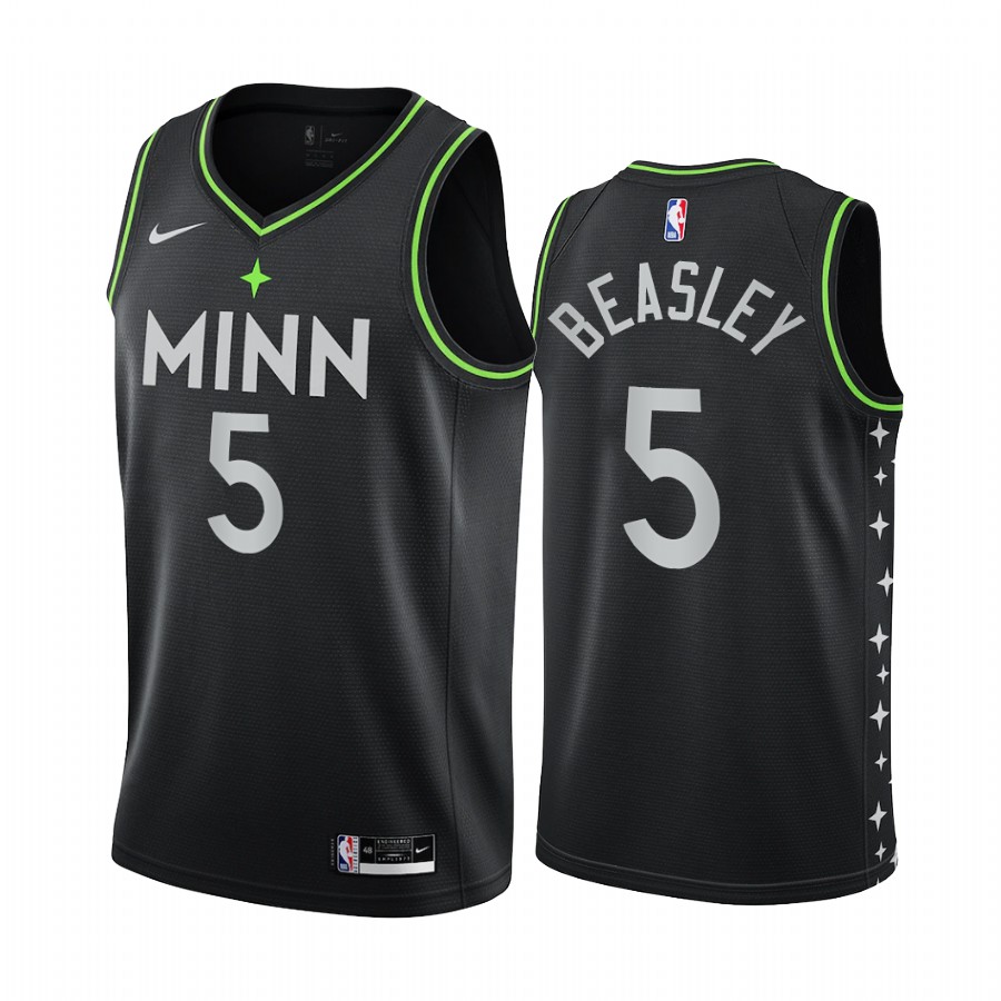 Timberwolves #5 Malik Beasley Black Swingman 2020-21 City Edition Jersey - Zenithce