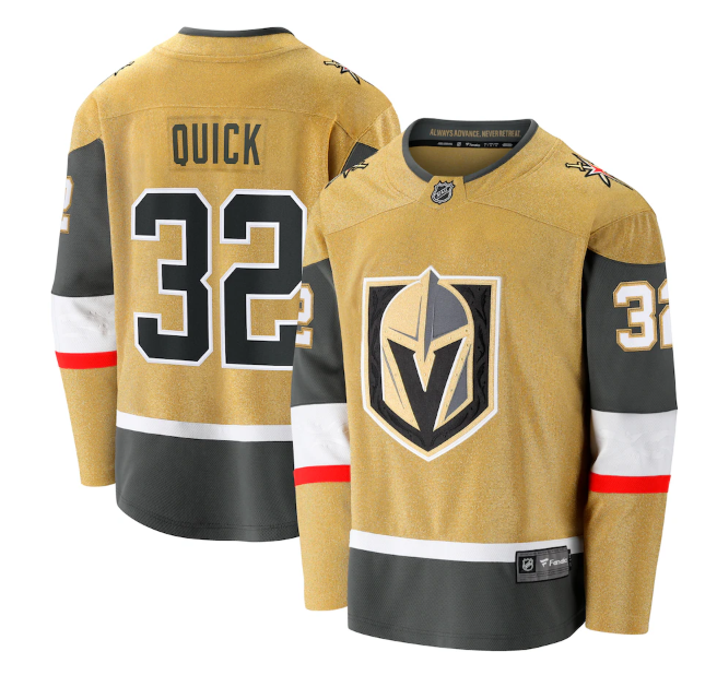 Vegas Golden Knights #32 Jonathan Quick Gold Stitched Jersey - Zenithce