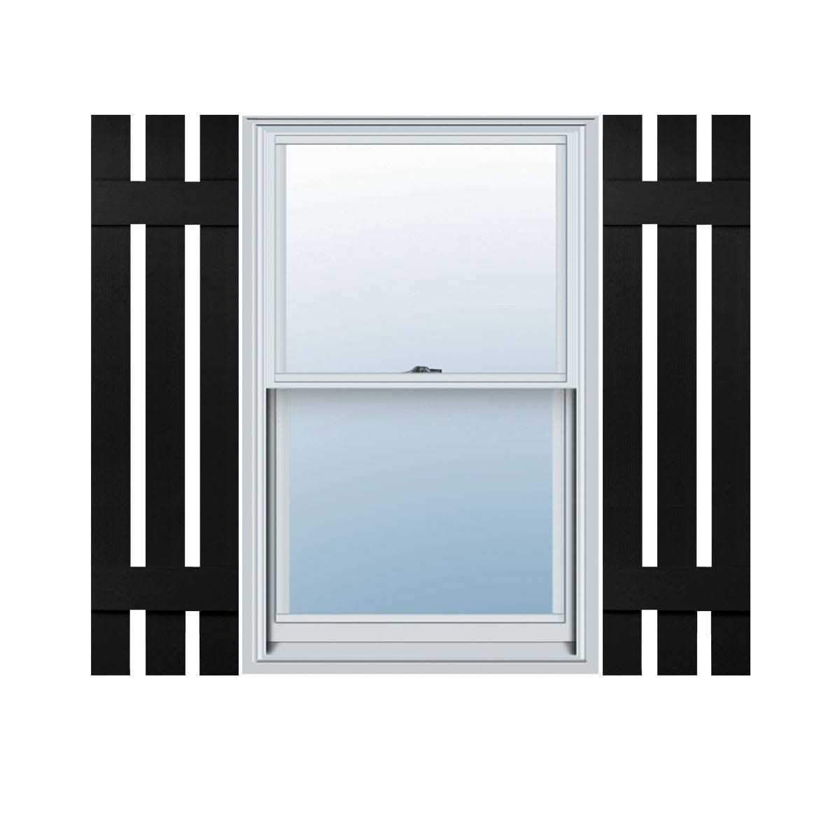 Mid America Standard Size Three Board Spaced Vinyl Shutters - Zenithce