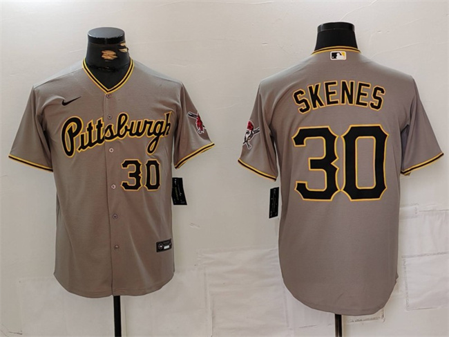 Pittsburgh Pirates #30 Paul Skenes Gray With Patch Stitched Jersey - Zenithce