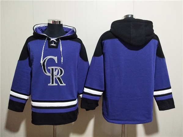 Colorado Rockies Blank Purple Ageless Must-Have Lace-Up Pullover Hoodie - Zenithce