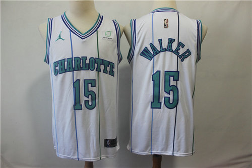 Hornets 15 Kemba Walker White Jordan Throwback Swingman Jersey - Zenithce
