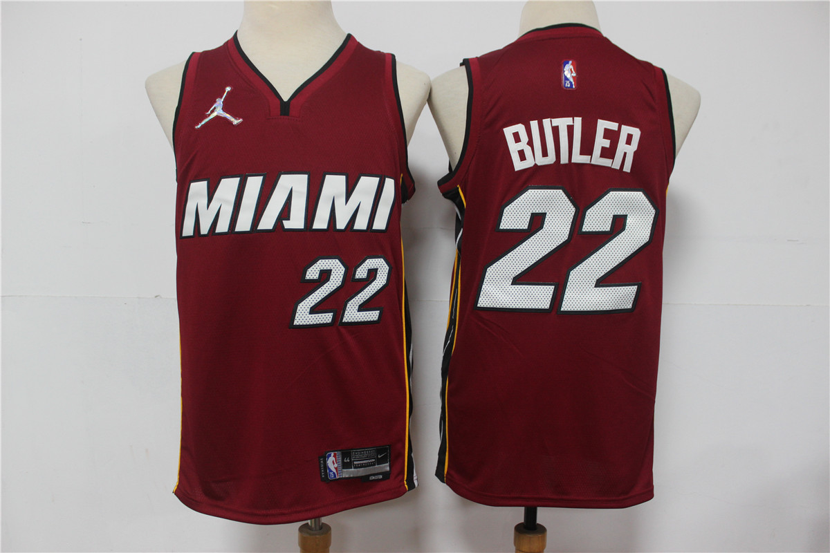 Miami Heat #22 Jimmy Butler Red Jordan 75th Anniversary Diamond 2021 Stitched Jersey - Zenithce
