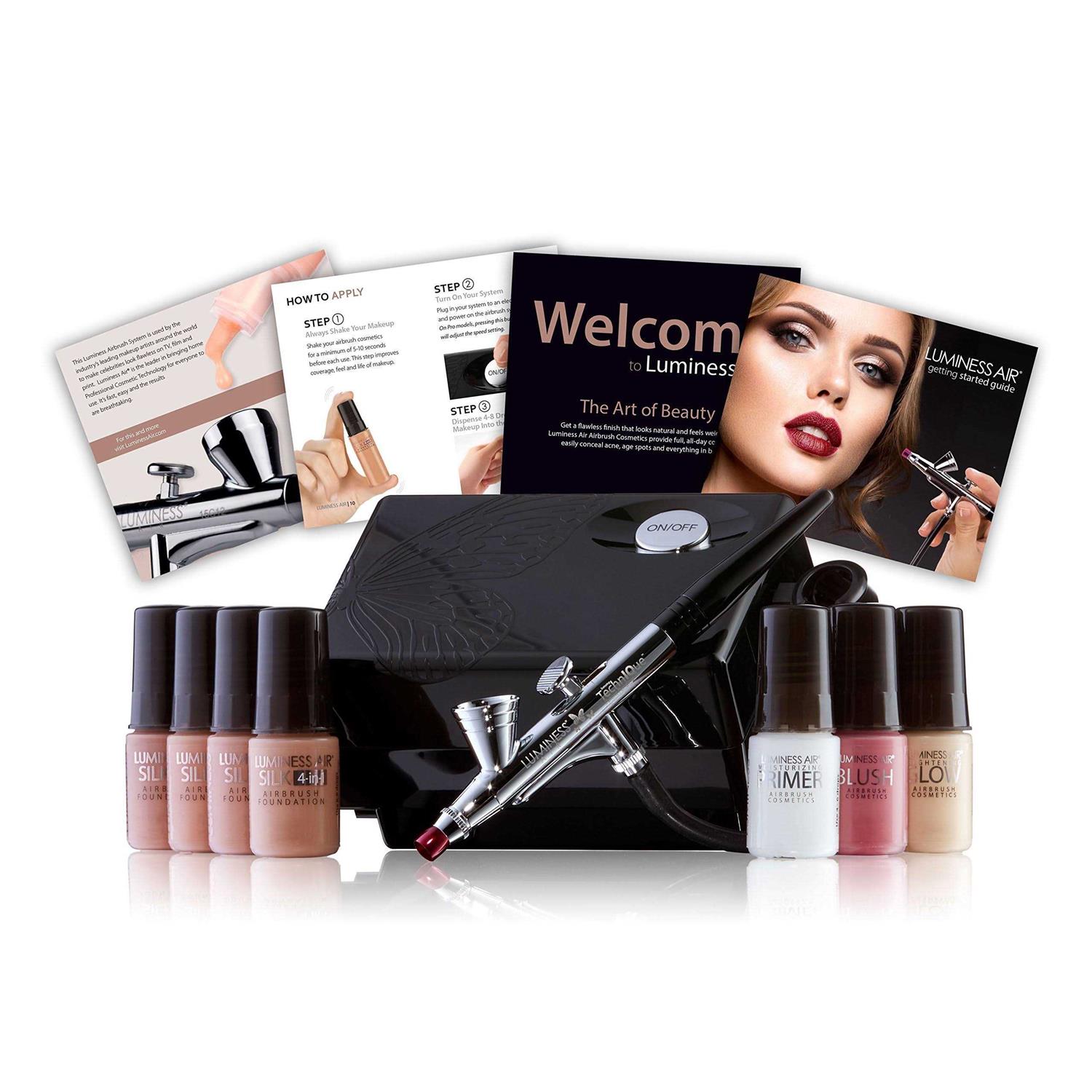 Luminess Air Basic Airbrush Makeup Kit and 9-Piece Silk 4-In-1 Airbrush Foundation Starter System - Zenithce