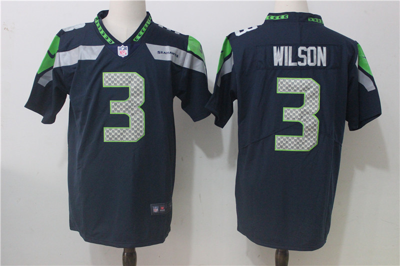 Seattle Seahawks #3 Russell Wilson Steel Blue Team Color Stitched Vapor Untouchable Limited Nike Jersey - Zenithce