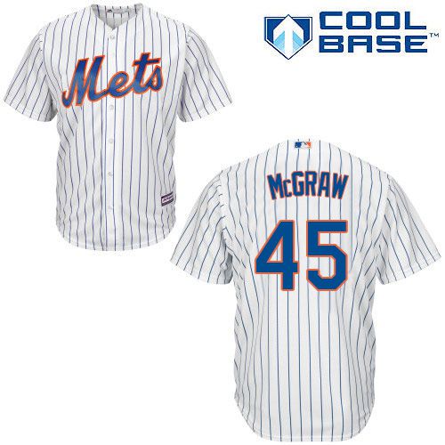 Mets #45 Tug McGraw White(Blue Strip) Home Cool Base Stitched Jersey - Zenithce