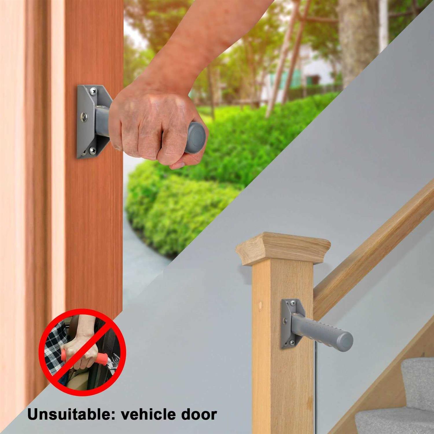 iGuerburn Doorway Flip Assist Handle, Door Assistant Support Grip Handle, Doorway Stair Assist Grab Bar for Elderly or People Who with Balance - Zenithce