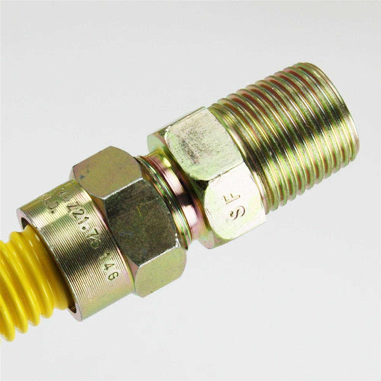 USD Flexible Stainless Steel Gas Appliance Line with 1/2 OD 1/2 MIP X 1/2 FIP - Zenithce