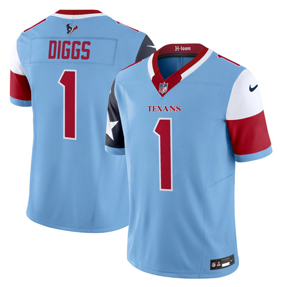 Houston Texans #1 Stefon Diggs Blue 2024 F.U.S.E. V5 Limited Stitched Jersey - Zenithce
