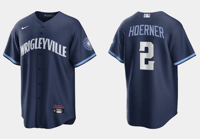 Chicago Cubs #2 Nico Hoerner Navy City Connect Cool Base Stitched Jersey - Zenithce