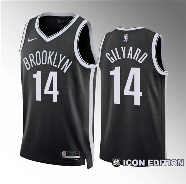 Brooklyn Nets #14 Jacob Gilyard Black Draft Icon Edition Stitched Jersey - Zenithce