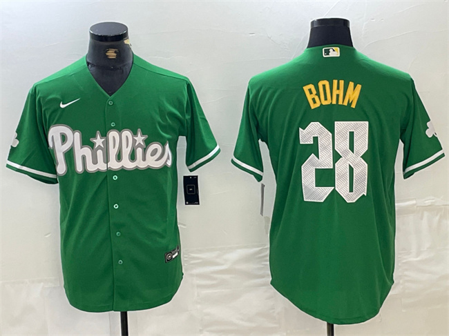 Philadelphia Phillies #28 Alec Bohm Green 2024 City Connect Stitched Jersey - Zenithce