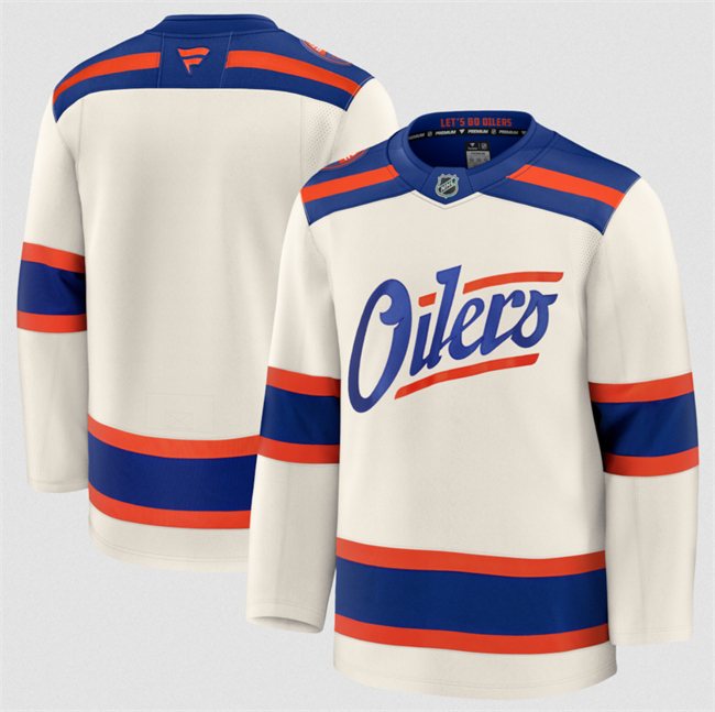 Edmonton Oilers Blank Light Beige Alternate Stitched Jersey - Zenithce