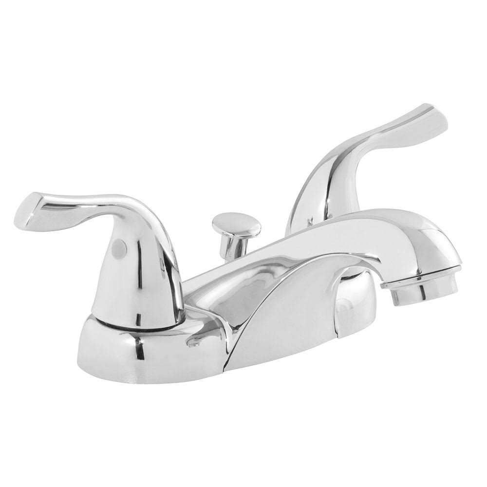 Project Source Ethan Brushed Nickel 4-in centerset 2-handle WaterSense Bathroom Sink Faucet with Drain F51B0061NP - Zenithce