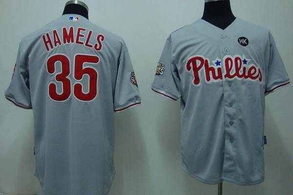 Phillies #35 Colbert Hamels Stitched Grey Jersey - Zenithce