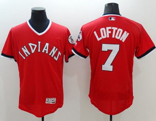 Indians #7 Kenny Lofton Red Flexbase Authentic Collection 1978 Turn Back The Clock Stitched Jersey - Zenithce