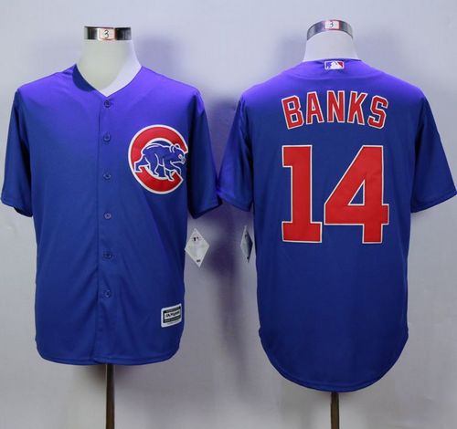 Cubs #14 Ernie Banks Blue New Cool Base Stitched Jersey - Zenithce