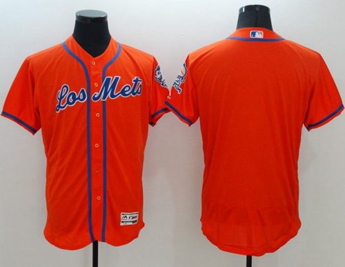 Mets Blank Orange Flexbase Authentic Collection Los Mets Stitched Jersey - Zenithce