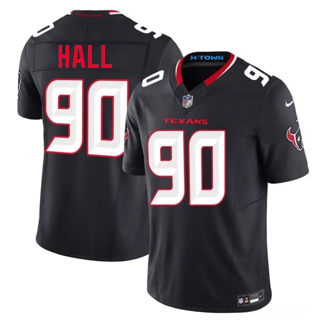 Houston Texans #90 Logan Hall Navy 2nd Alternate 2026 F.U.S.E. Vapor Limited Stitched Jersey - Zenithce